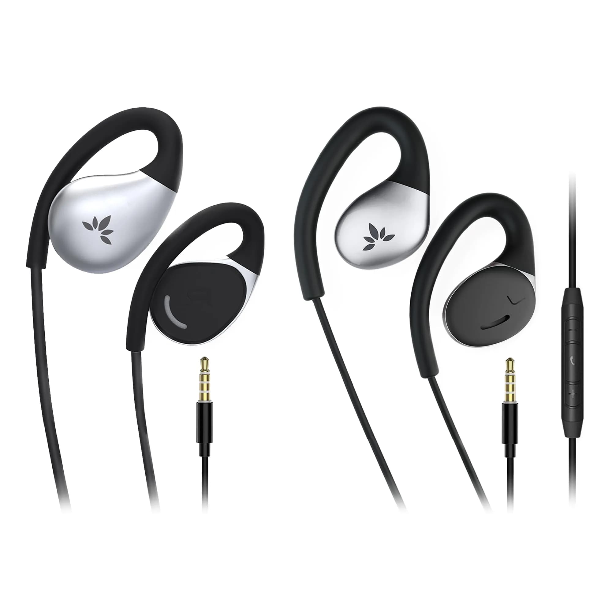 Avantree Resolve Open-Ear Wired Earbuds with Mic - AUX 3.5mm Jack, Small & Large Ear Hook Set - main product image