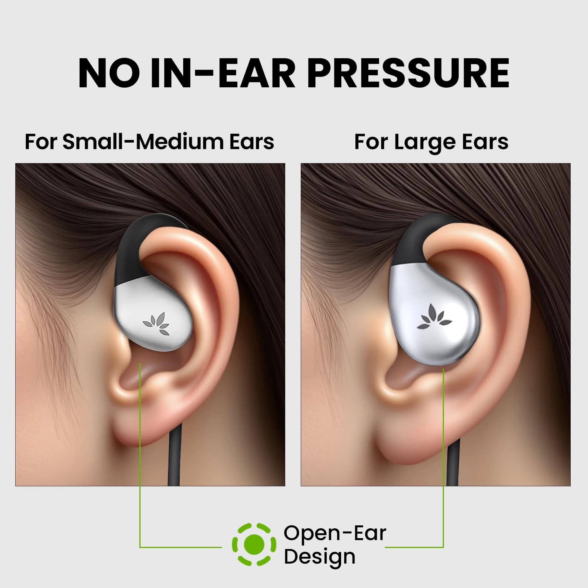 Avantree Resolve Open-Ear Wired Earbuds with Mic - AUX 3.5mm Jack, Small & Large Ear Hook Set - view 4