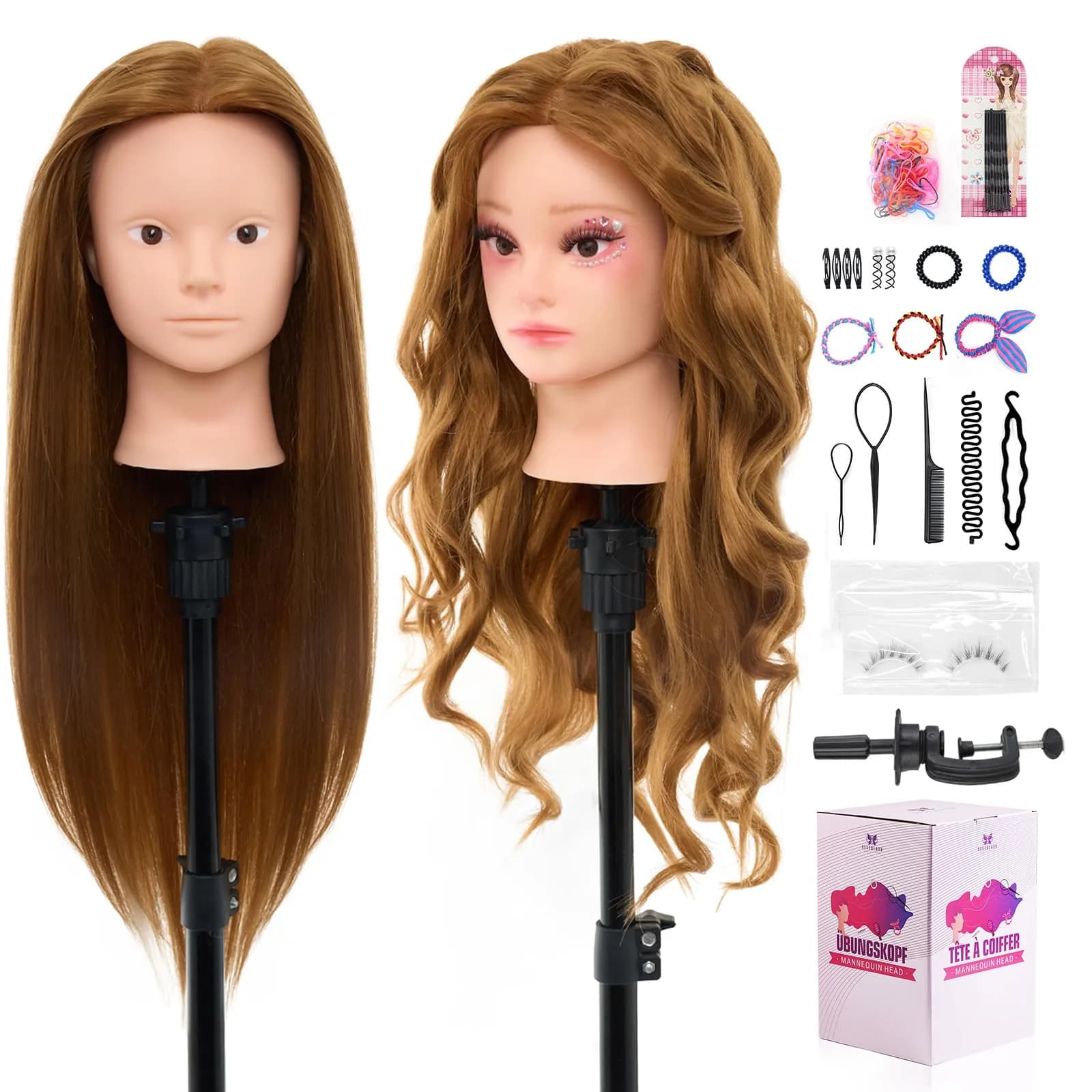 Neverland Beauty & Health Mannequin Head Human Hair 28" | Cosmetology & Styling Practice — Blonde#27