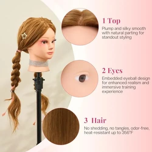 Neverland Beauty & Health Mannequin Head Human Hair 28" | Cosmetology & Styling Practice thumbnail 5