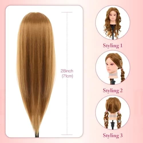 Neverland Beauty & Health Mannequin Head Human Hair 28" | Cosmetology & Styling Practice thumbnail 6