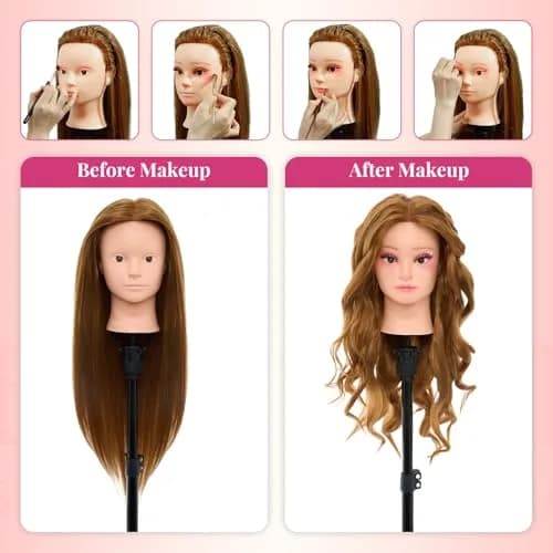 Neverland Beauty & Health Mannequin Head Human Hair 28" | Cosmetology & Styling Practice thumbnail 3