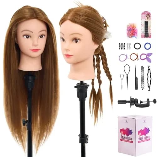 Neverland Beauty & Health Mannequin Head with 80% Human Hair 28 Inch | Salon & Training Head for Hairdresser thumbnail 1