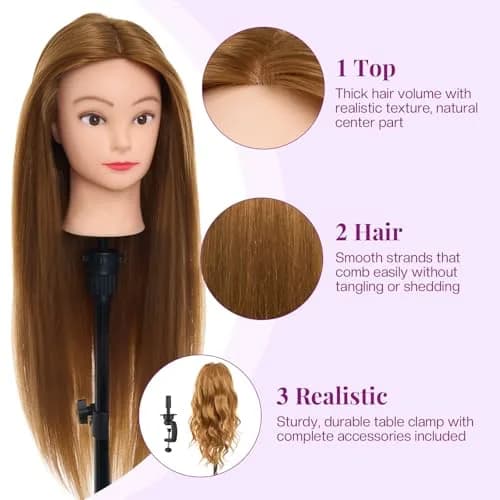 Neverland Beauty & Health Mannequin Head with 80% Human Hair 28 Inch | Salon & Training Head for Hairdresser thumbnail 4
