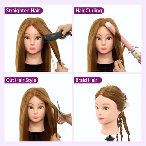 Neverland Beauty & Health Mannequin Head with 80% Human Hair 28 Inch | Salon & Training Head for Hairdresser thumbnail 6