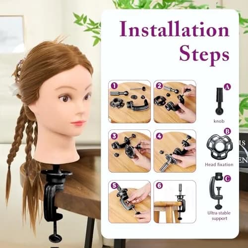 Neverland Beauty & Health Mannequin Head with 80% Human Hair 28 Inch | Salon & Training Head for Hairdresser thumbnail 8