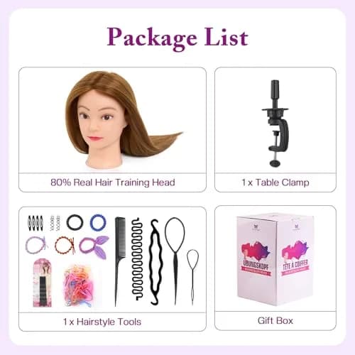 Neverland Beauty & Health Mannequin Head with 80% Human Hair 28 Inch | Salon & Training Head for Hairdresser thumbnail 9