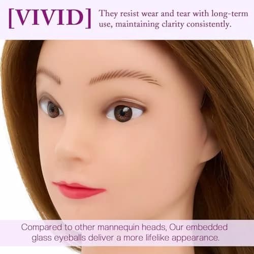 Neverland Beauty & Health Mannequin Head with 80% Human Hair 28 Inch | Salon & Training Head for Hairdresser thumbnail 3