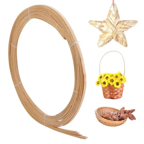 NBEADS Bamboo Strips for Weaving 32.8 Yards | 6mm Wide Flat Rattan Webbing for DIY Crafts thumbnail 1