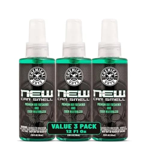 Chemical Guys New Car Smell Air Freshener & Odor Neutralizer 4 oz (120 ml) Bottles | 3 Pack thumbnail 1