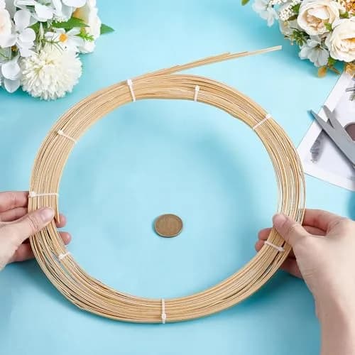 NBEADS Bamboo Strips for Weaving, 4mm Wide Flat Wicker Rattan Webbing 30m (32.8 Yards) | DIY Basket Making Materials thumbnail 3