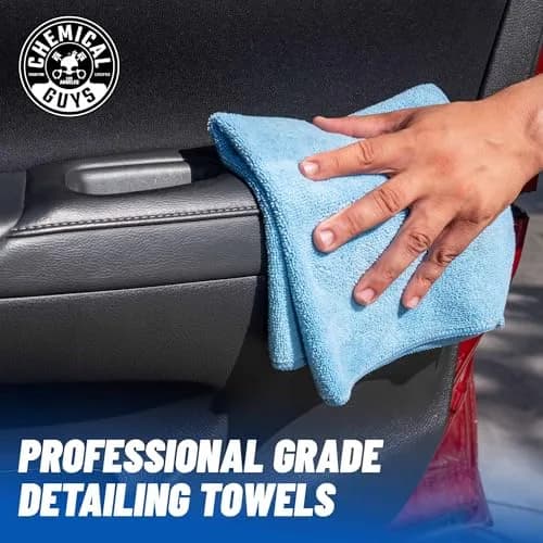Chemical Guys Workhorse Microfiber Towels Blue 16 in | Professional-grade cleaning cloths for car & home thumbnail 2