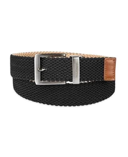 Tommy Hilfiger Men's Tan/Black Stretch Cord Reversible Fabric Belt, Small Size thumbnail 3
