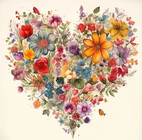 BYGFHLYW 5D Diamond Painting Kits for Adults, Heart Flower Diamond Art Kits 34.8cm x 34.8cm | Full Drill Gem Painting for Home Wall Decor thumbnail 1