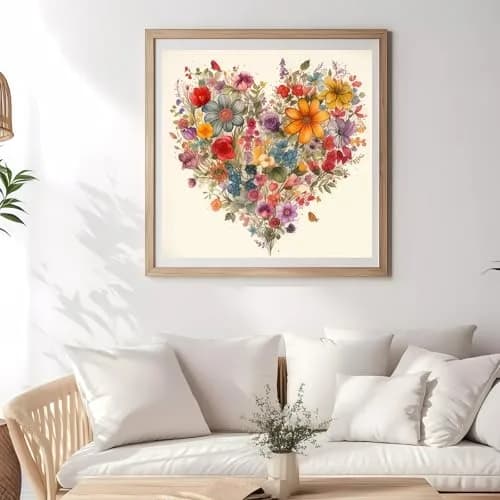 BYGFHLYW 5D Diamond Painting Kits for Adults, Heart Flower Diamond Art Kits 34.8cm x 34.8cm | Full Drill Gem Painting for Home Wall Decor thumbnail 6