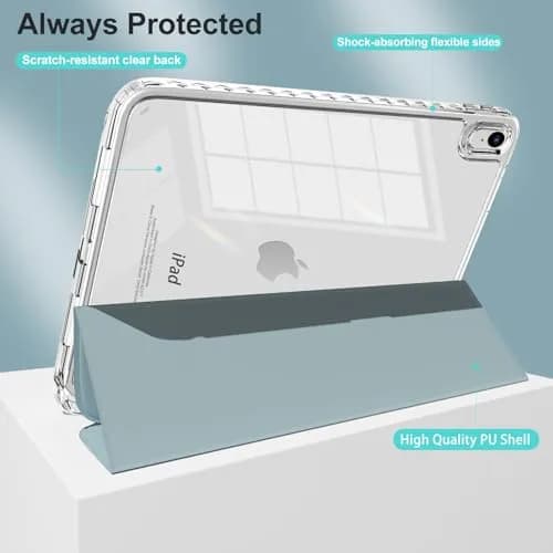 MYGROO Case for iPad A16 11th/10th Gen 2025/2022 | Misty Blue, Auto Wake/Sleep, Tri-Fold Stand thumbnail 3