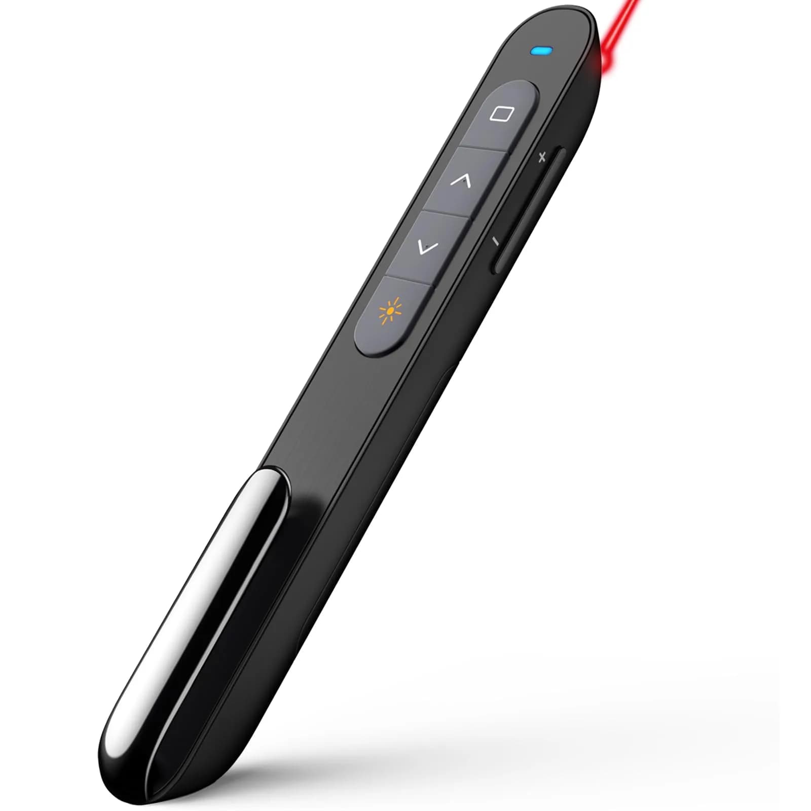 Norwii N76 Rechargeable Presentation Clicker with Laser Pointer & Custom Buttons | 328ft Range — Red- AAA - USB-A&BLE