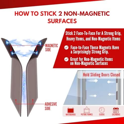 NextClimb Magnetic Tape Strips with Adhesive Backing, 1 inch Wide x 6 inch Long (10 Strips) | Strong Adhesive Magnets for Crafts, Whiteboard, Fridge thumbnail 6