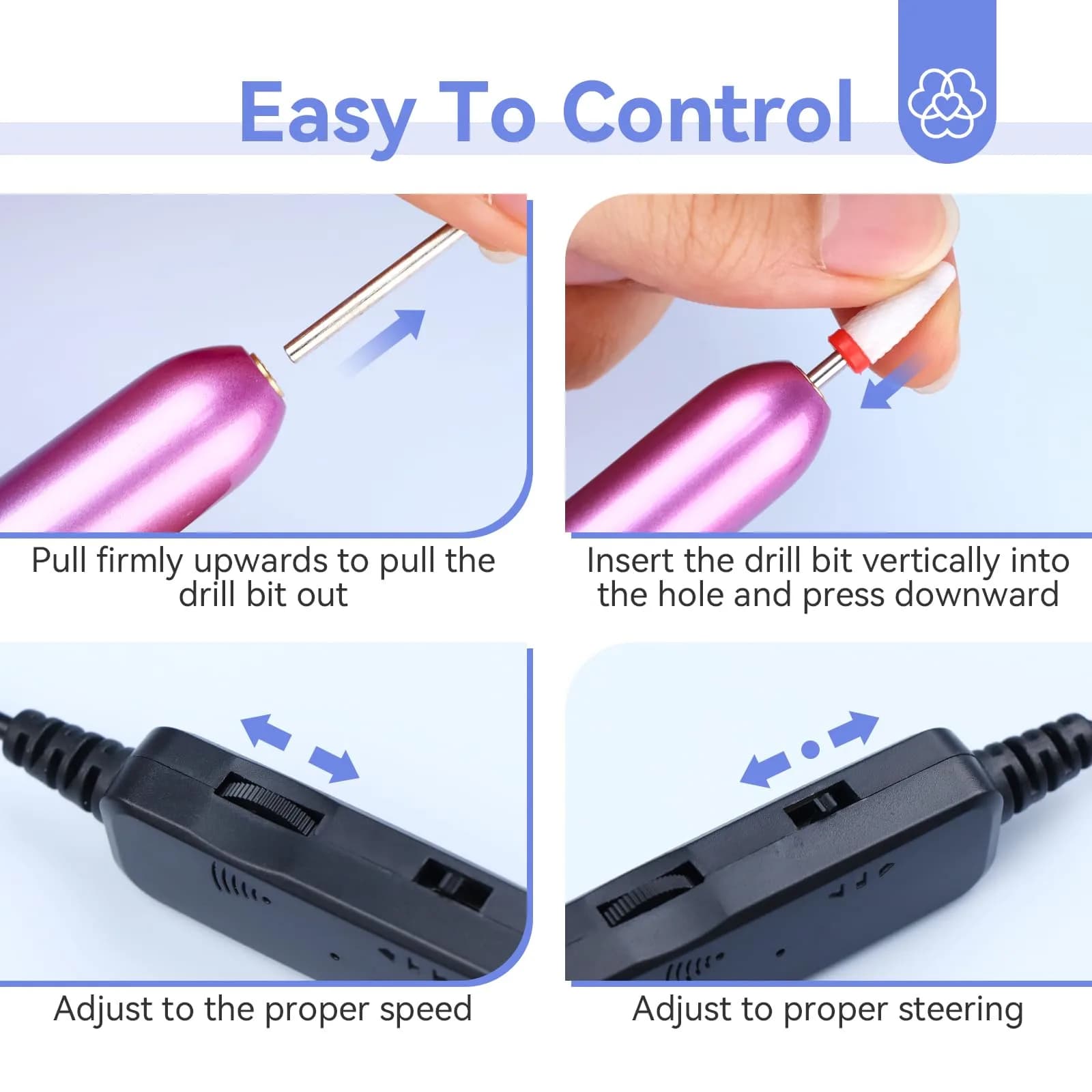 SAVILAND Portable Electric Nail Drill 20000 RPM with 7 Bits & 51 Bands | Adjustable Speed for Acrylics & Gels - view 6