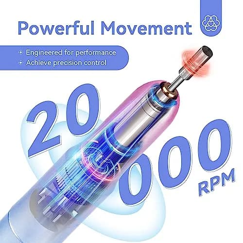 SAVILAND Portable Electric Nail Drill 20000 RPM with 7 Bits & 51 Bands | Adjustable Speed for Acrylics & Gels thumbnail 3