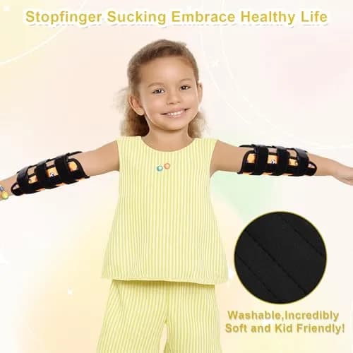 JFHNMLW Yellow Ball Sports Thumb Sucking Deterrent Elbow Guard 17.7cm (7in) | Gentle Habit Breaker for Kids thumbnail 3