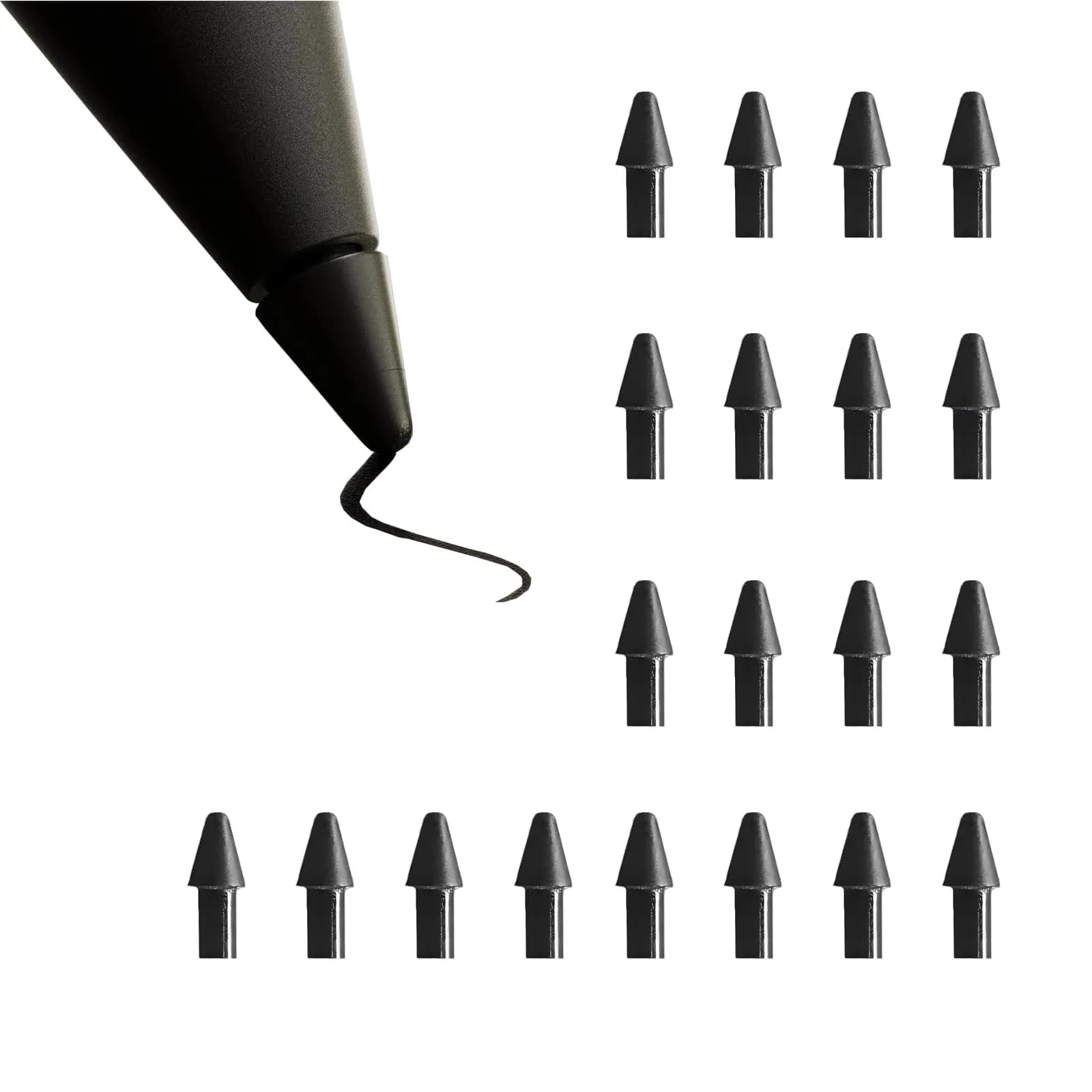 RKItE Replacement Tips for Remarkable Paper Pro Pen (Carbon-Filled*20) | Write Like Paper, Silent Nib - main product image