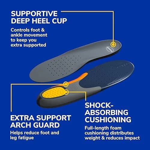 Dr. Scholl's Heavy Duty Support Orthotics for Men, Size 8-14 (2 Pairs) | Clinically Proven Pain Relief & Shock Absorption thumbnail 4