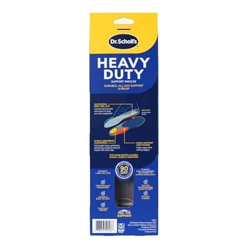 Dr. Scholl's Heavy Duty Support Orthotics for Men, Size 8-14 (2 Pairs) | Clinically Proven Pain Relief & Shock Absorption thumbnail 9