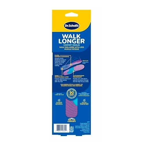 Dr. Scholl's Walk Longer Insoles for Women, Arch Support Shoe Inserts | Full-Length Foam Comfort & Odor Control thumbnail 8