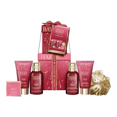 Baylis & Harding Limited Edition Pamper Present Gift Set for Women | Midnight Cherry Fragrance, 6-Piece thumbnail 1