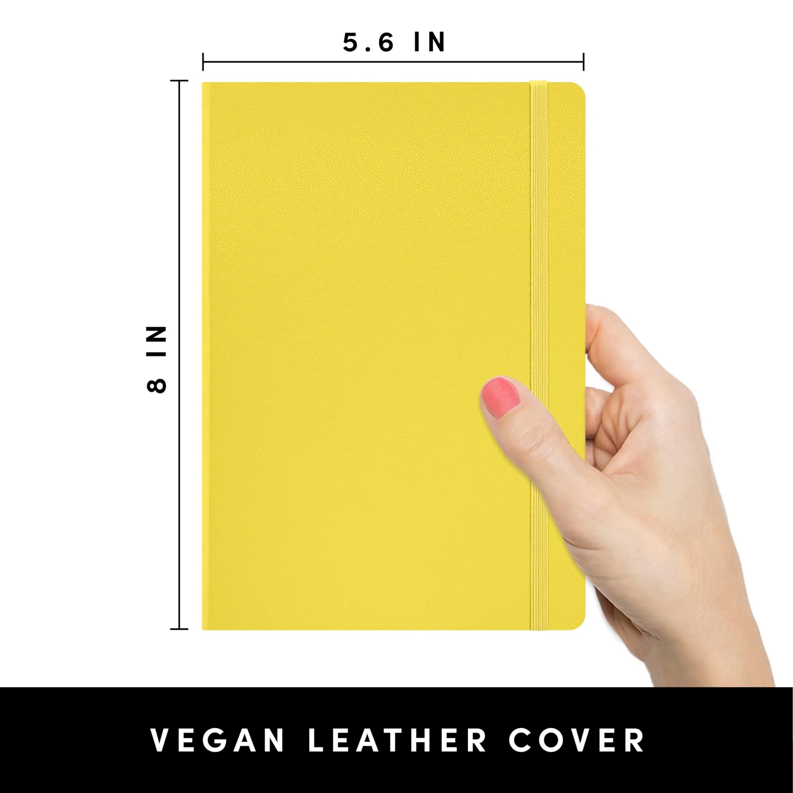 PAPERAGE Lined Journal Notebook 5.6 x 8 in (252 Pages, Yellow) | Acid-Free Paper for Smooth Writing - view 2