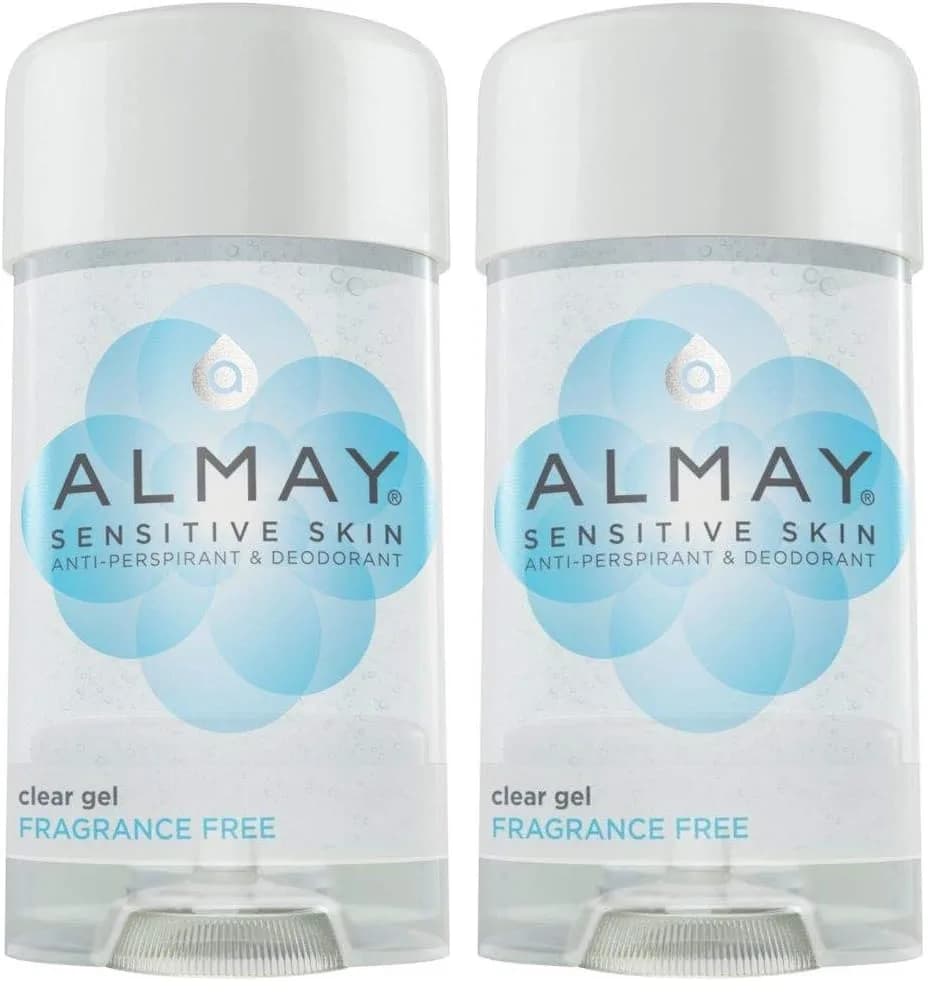 Almay Fragrance-Free Clear Gel Antiperspirant Deodorant for Women, Pack of 2, 2.25 oz Each | Hypoallergenic - main product image