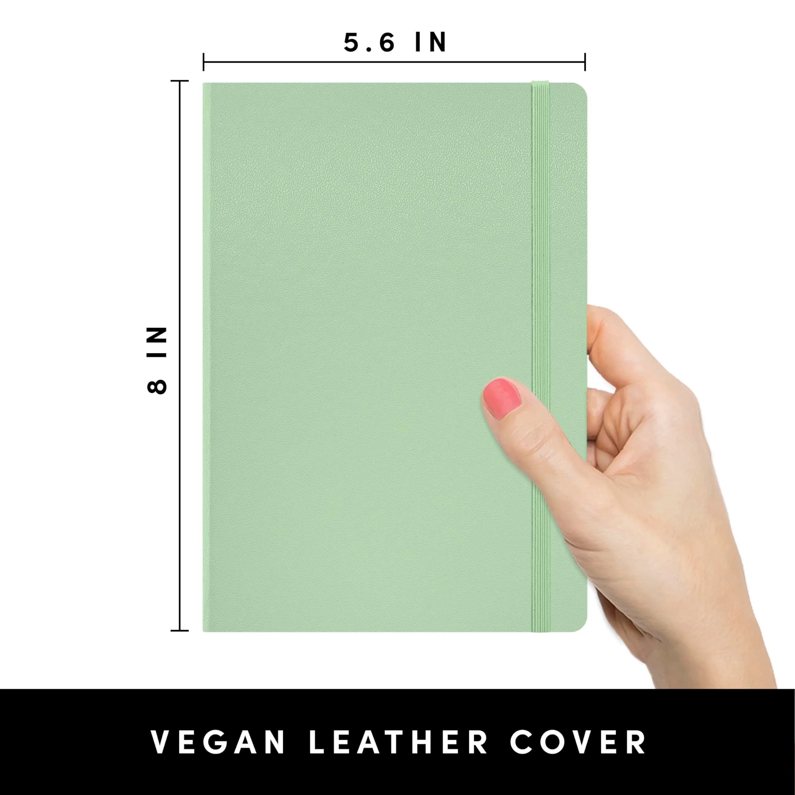 PAPERAGE Graph Paper Journal Notebook, Sage Green, 160 Pages, Medium 5.6 in x 8 in | Acid-Free 100 GSM Thick Paper - view 2