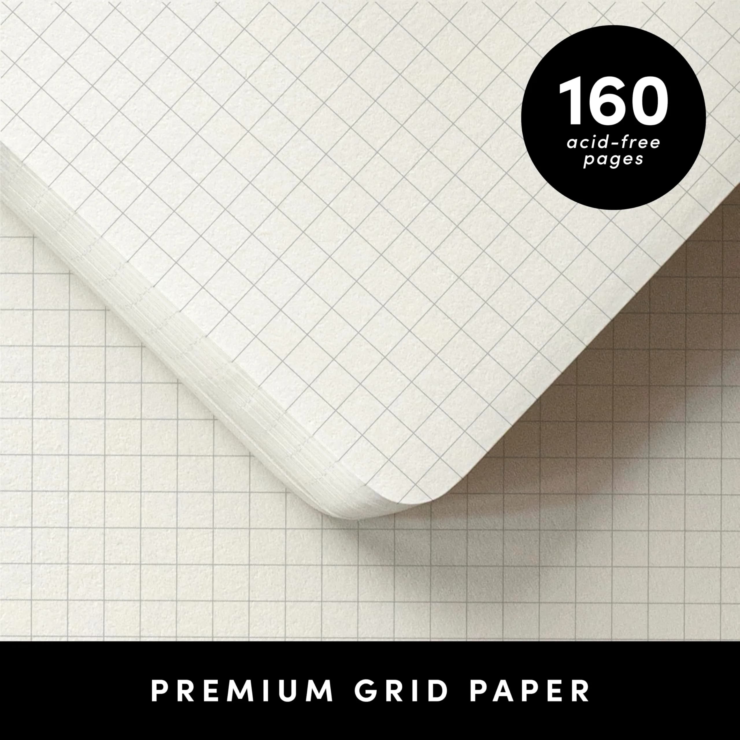 PAPERAGE Graph Paper Journal Notebook, Sage Green, 160 Pages, Medium 5.6 in x 8 in | Acid-Free 100 GSM Thick Paper - view 4