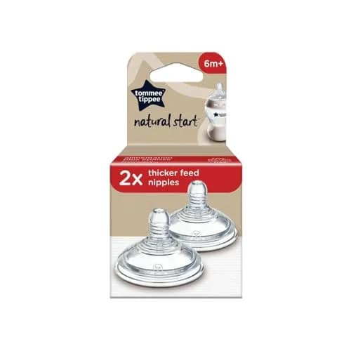 Tommee Tippee Natural Start Baby Bottle Nipples, Thicker Feed, 6m+, Pack of 4 | Breast-Like Silicone thumbnail 6