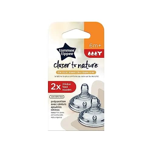 Tommee Tippee Natural Start Baby Bottle Nipples, Thicker Feed, 6m+, Pack of 4 | Breast-Like Silicone thumbnail 7