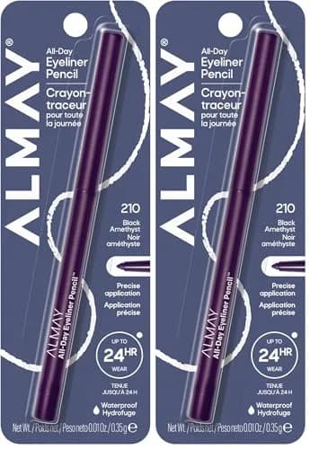 Almay All-Day Eyeliner Pencil, 210 Black Amethyst - Waterproof Matte Finish thumbnail 1