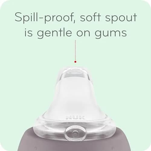 NUK Replacement Silicone Spout for Select NUK Cups, Spill-Proof, Soft Spout, BPA-Free, Clear, Pack of 2 | 6-12 Months thumbnail 2