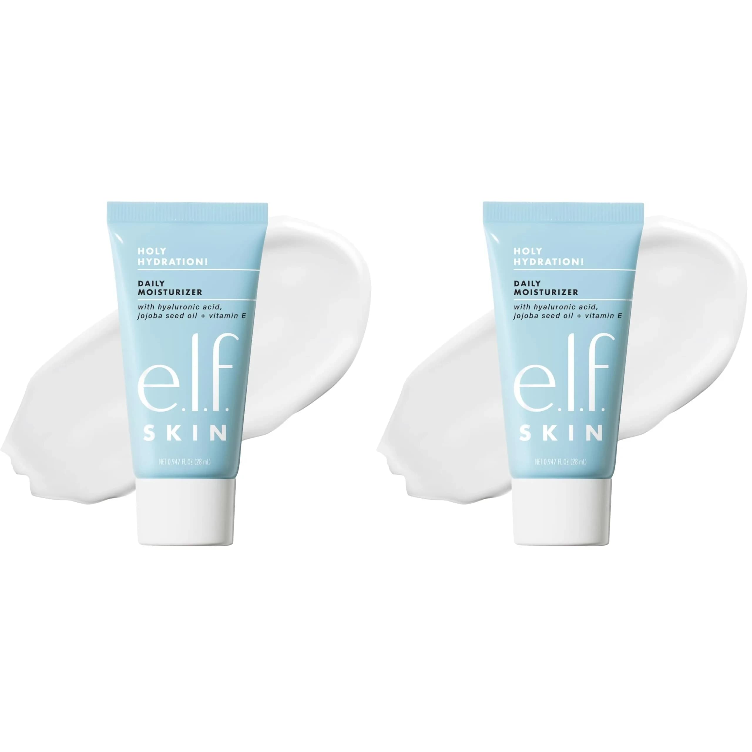 e.l.f. SKIN Holy Hydration! Moisturizer Mini, Ultra-Hydrating Formula, 18.8ml (0.64 Fl Oz) | Infused with Aloe, Jojoba Oil & Shea Butter — White