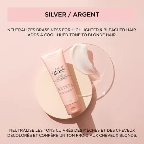 L'Oreal Paris Le Color Gloss One Step In-Shower Toning Hair Gloss, Silver, 4 Fl Oz (Pack of 2) | Neutralizes Brass & Boosts Shine thumbnail 5