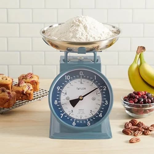Taylor Vintage Mechanical Kitchen Scale 2.5kg (5.5 lb) Storm Blue | Large Easy-Read Dial, Removable Bowl thumbnail 6