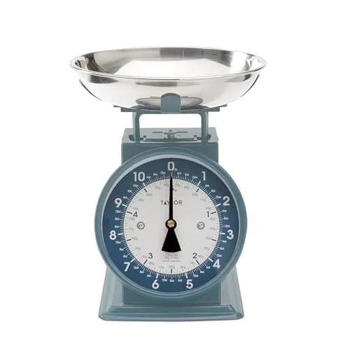 Taylor Vintage Mechanical Kitchen Scale 2.5kg (5.5 lb) Storm Blue | Large Easy-Read Dial, Removable Bowl thumbnail 7