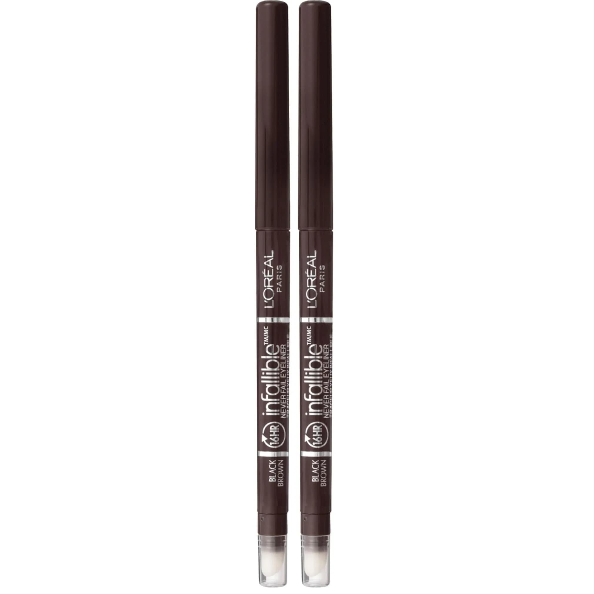 L'Oreal Paris Infallible Never Fail Mechanical Eyeliner Pencil Black Brown 0.008 oz (Pack of 2) | Smudge-Proof Up to 16 Hours - main product image