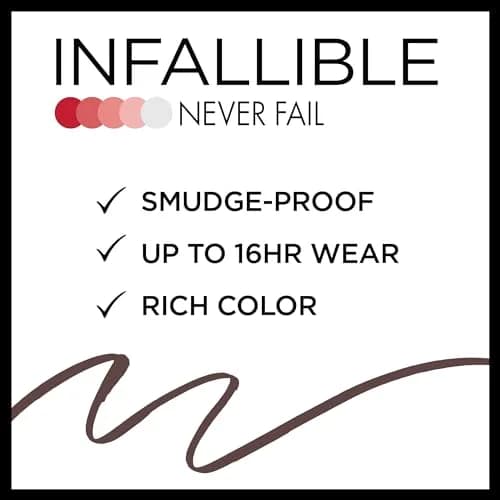 L'Oreal Paris Infallible Never Fail Mechanical Eyeliner Pencil Black Brown 0.008 oz (Pack of 2) | Smudge-Proof Up to 16 Hours thumbnail 3