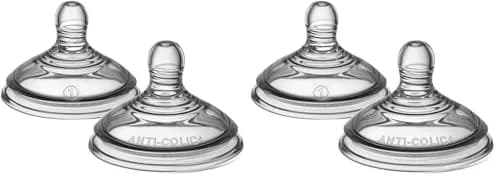 Tommee Tippee Advanced Anti-Colic Nipples Slow Flow 4 Count (0.11 lb) | Gentle Latch for Breastfeeding Transition thumbnail 1