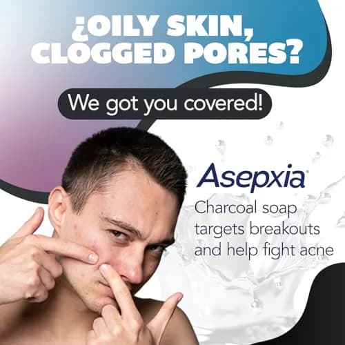 Asepxia Salicylic Acid & Activated Charcoal Bar Soap 4 Oz | Acne Treatment & Deep Cleansing for Oily Skin thumbnail 2