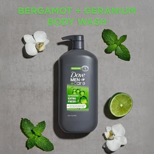 DOVE MEN + CARE Extra Fresh Body and Face Wash 1.89 L (60 Fl Oz) | Nourishes Skin All Day thumbnail 4