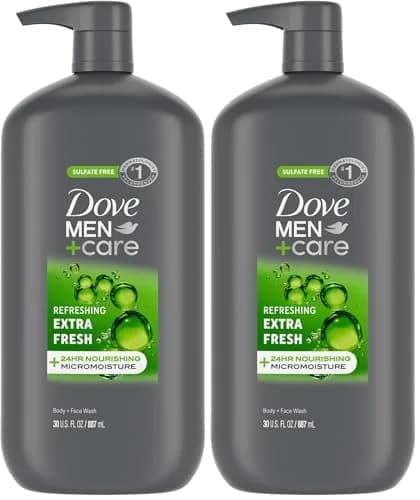 DOVE MEN + CARE Extra Fresh Body and Face Wash 1.89 L (60 Fl Oz) | Nourishes Skin All Day thumbnail 1