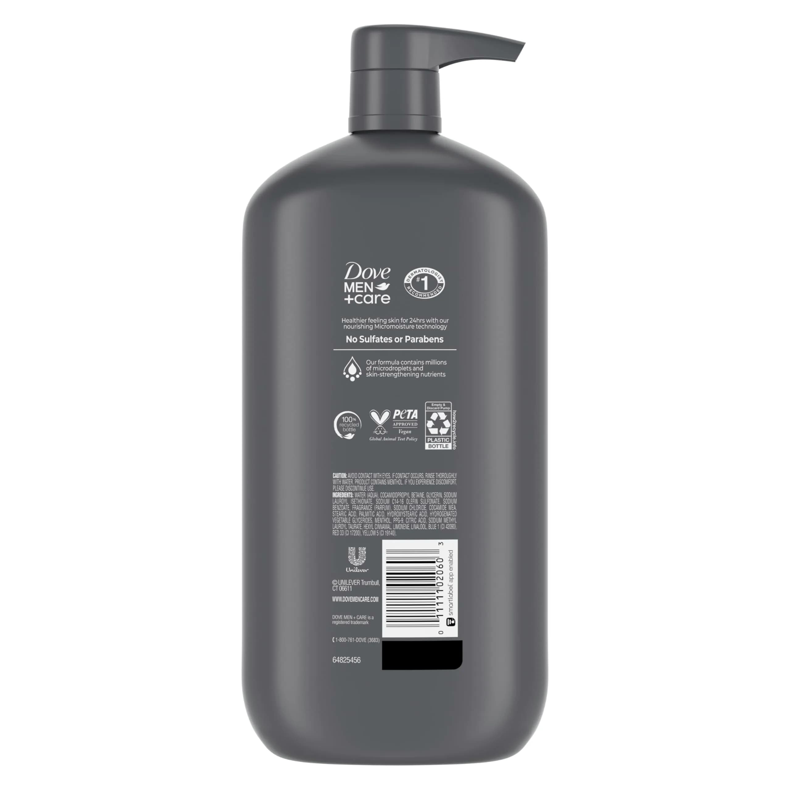 DOVE MEN + CARE Extra Fresh Body and Face Wash 1.89 L (60 Fl Oz) | Nourishes Skin All Day - view 2