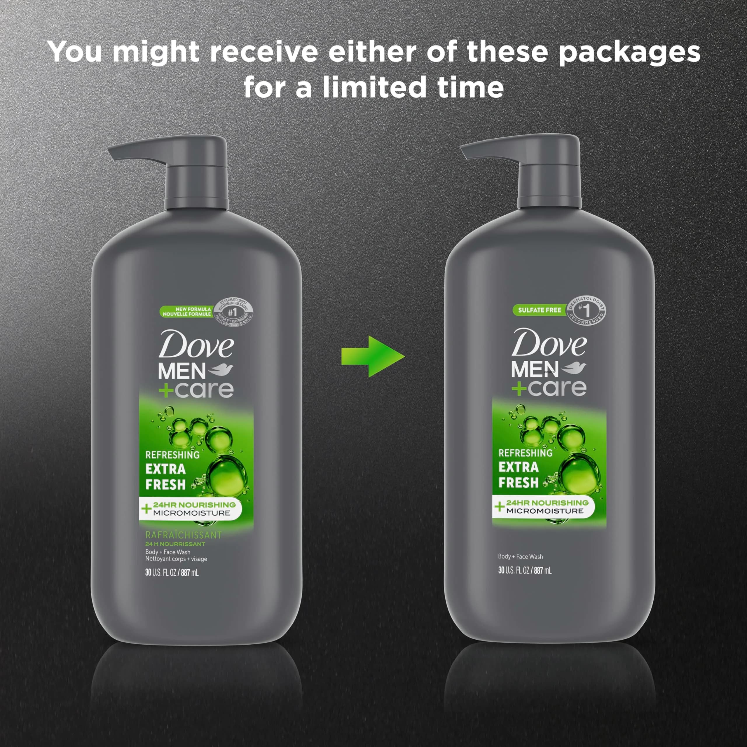 DOVE MEN + CARE Extra Fresh Body and Face Wash 1.89 L (60 Fl Oz) | Nourishes Skin All Day - view 3